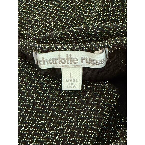 Y2K Vtg Charlotte Russe Metallic Peplum Cami Top Sz L USA Whimsigoth Going Out - Picture 5 of 7